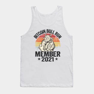 Bitcoin Bull Run Member 2021 Vintage BTC Gift Cryptocurrency Tank Top